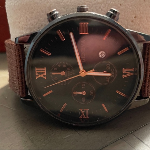 Geneva Black and Brown Watch - Picture 3 of 4